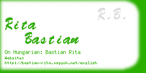 rita bastian business card